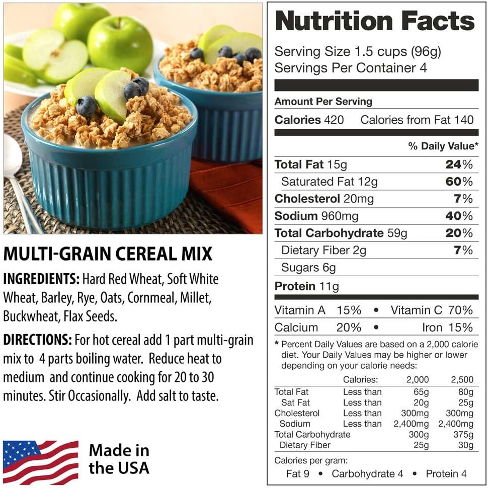 Legacy Food Storage 120 Serving Breakfast Bucket, Emergency Food Supply, 52,4...