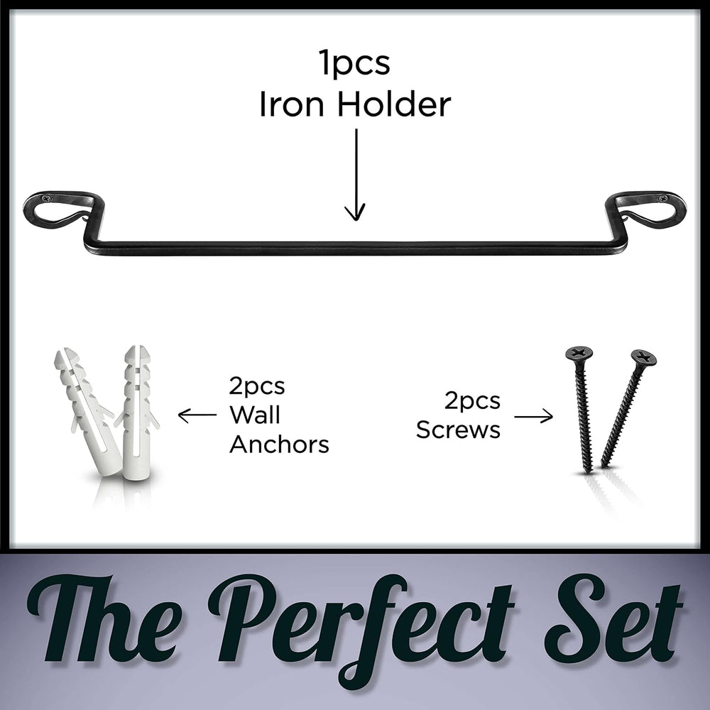 Stur-De Wrought Iron Towel Holder - Rustic Towel Rack for Bathroom or Kitchen...