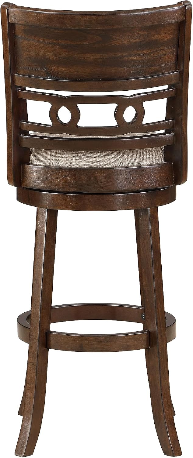 New Classic Home Furnishings Gia 29" Swivel Barstool-Cherry W/Brown Fabr...