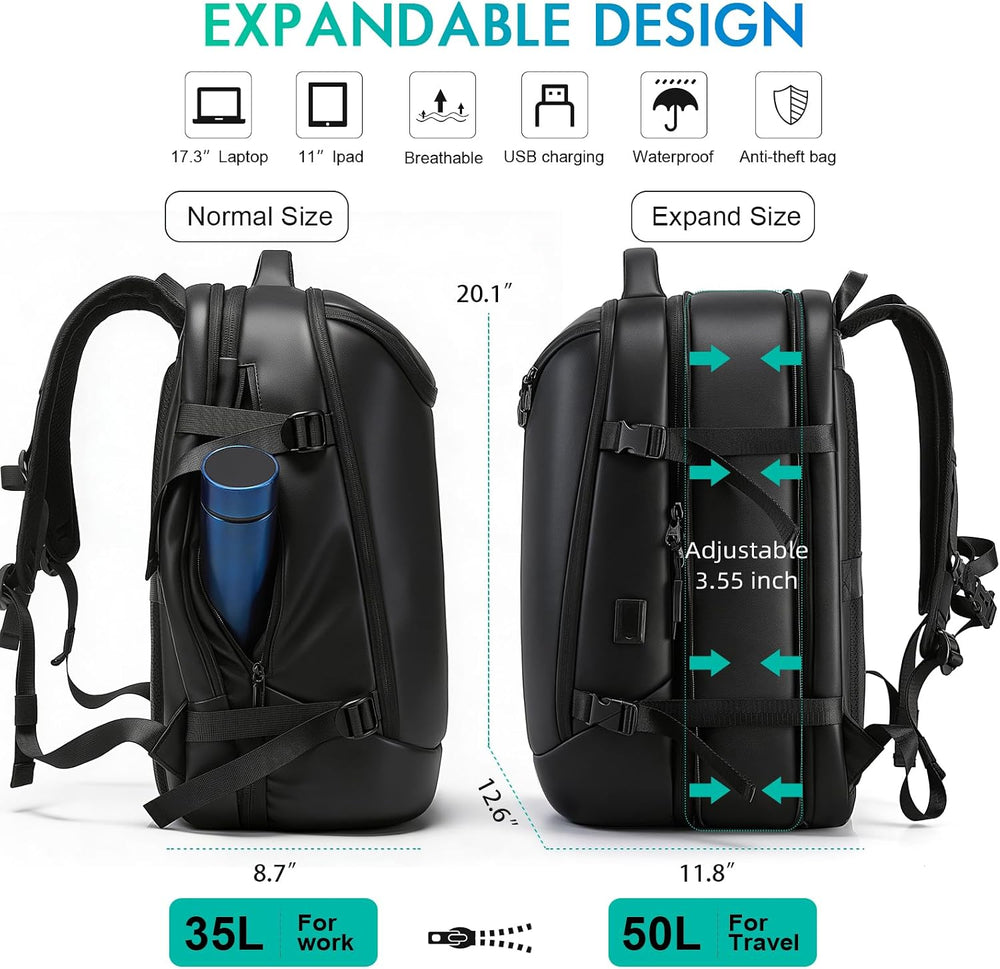 TANGCORLE Travel Carry on Backpack 50L Expandable Flight Approved Backpacks 1...