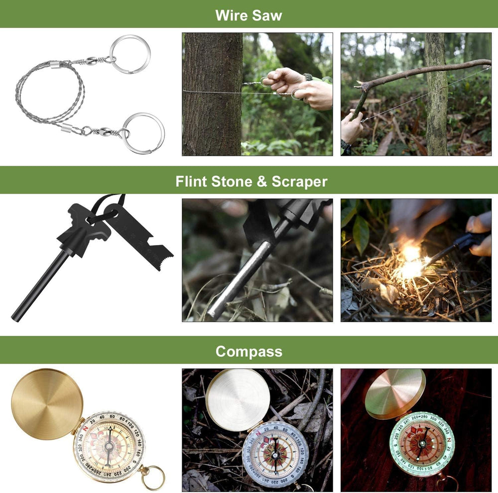 Survival kits 17 in 1, Emergency Survival Gear and Equipment, Cool Gadgets fo...