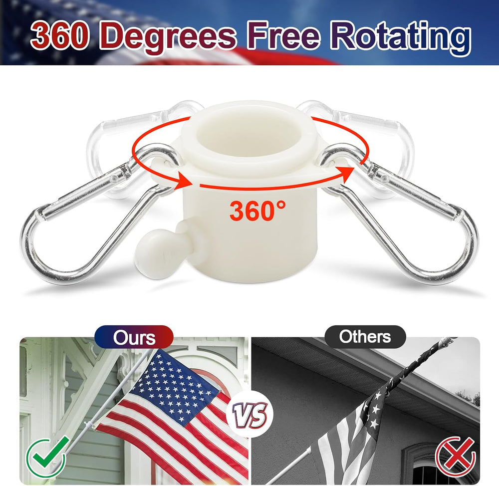 7FT Flag Pole Kit - Includes 1 inch Metal Flagpole,Heavy Duty 3x5 Embroidered...