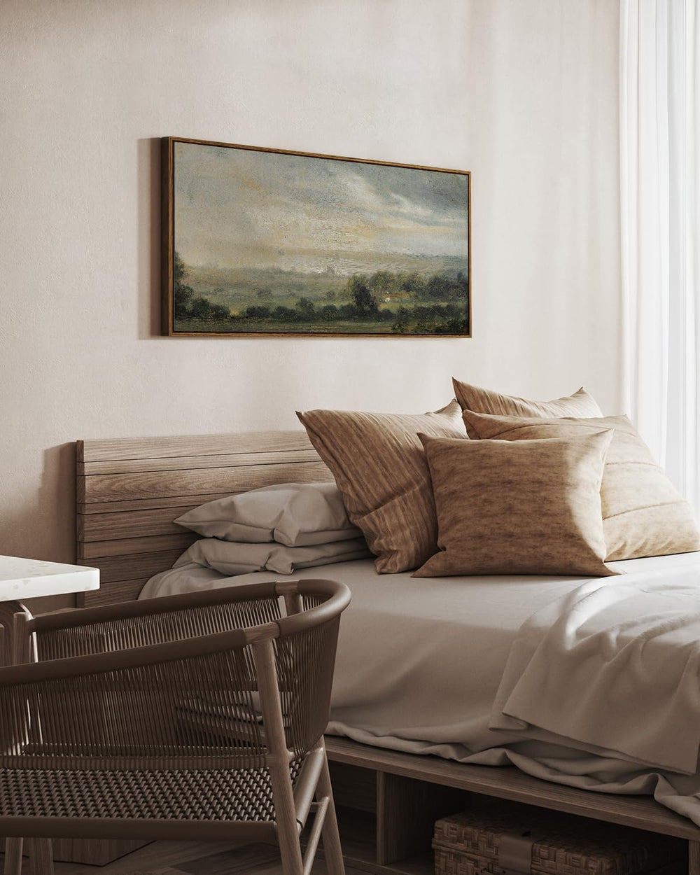 InSimSea Extra Large Framed Wall Art, Wild Field under Sky Prints,24x48inch