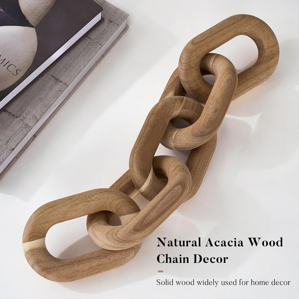 Decorative Wood Chain Link - 21'' Acacia Wood Chain Link Decor to Enh...