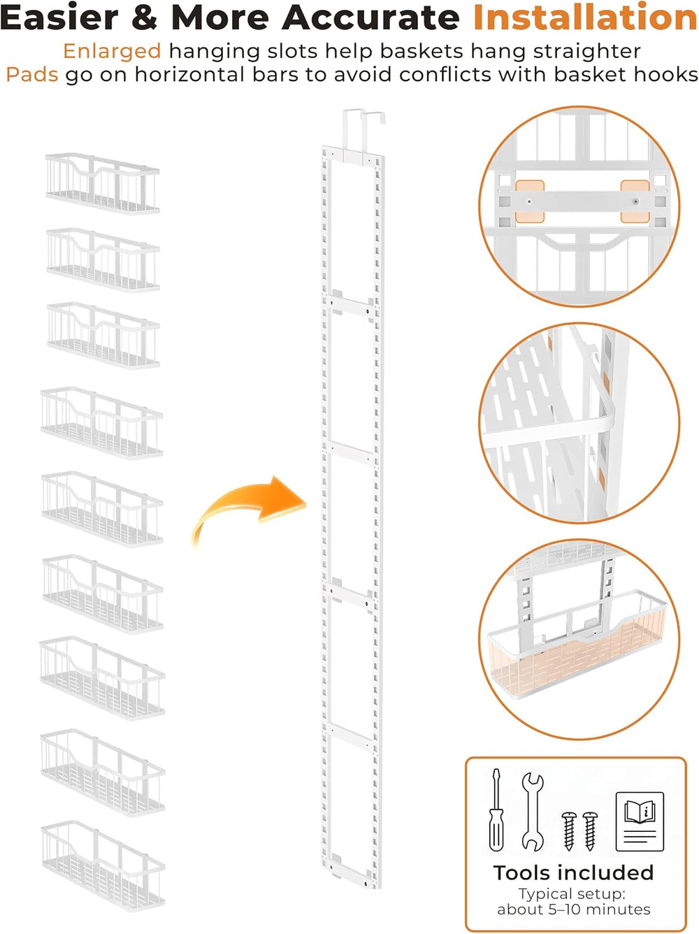 EVERIE 9-Tier Over the Door Pantry Organizer, Stable Design, Solid Bottom