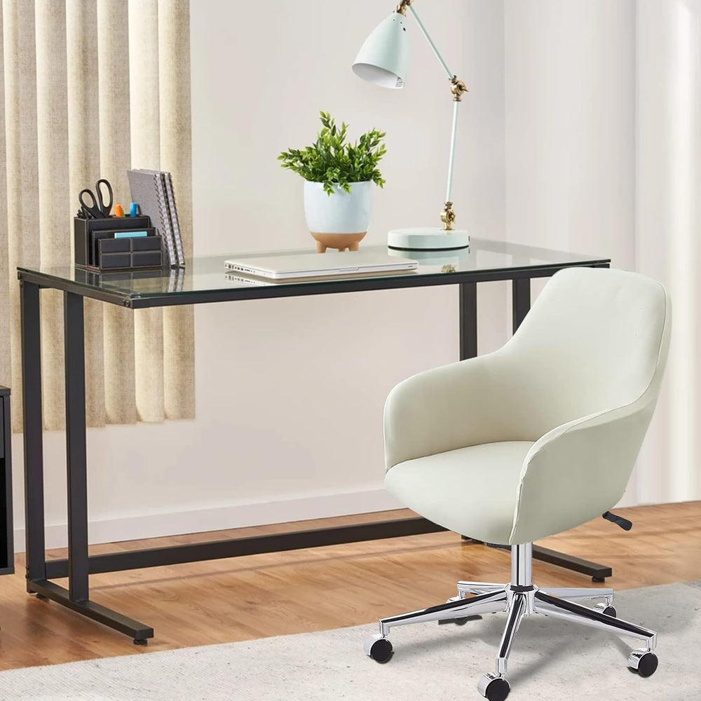 Iauddy Swivel Armchair Accent Dining Chair Cover for Office, Stretch Mid-Back...