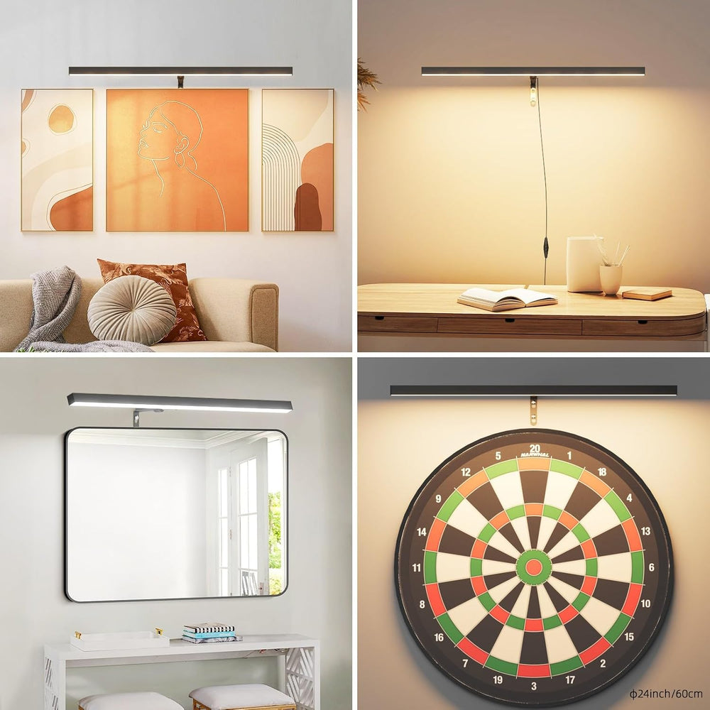 24" LED Picture Light Plug in, 9W Black Art Light