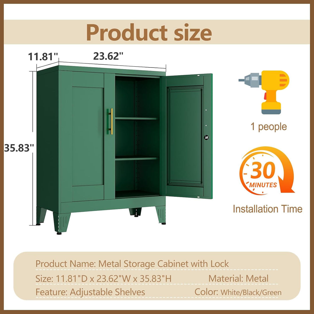 GAIOUS Metal Pantry Cabinet (Two Units), Sideboard Buffet Storage Cabient