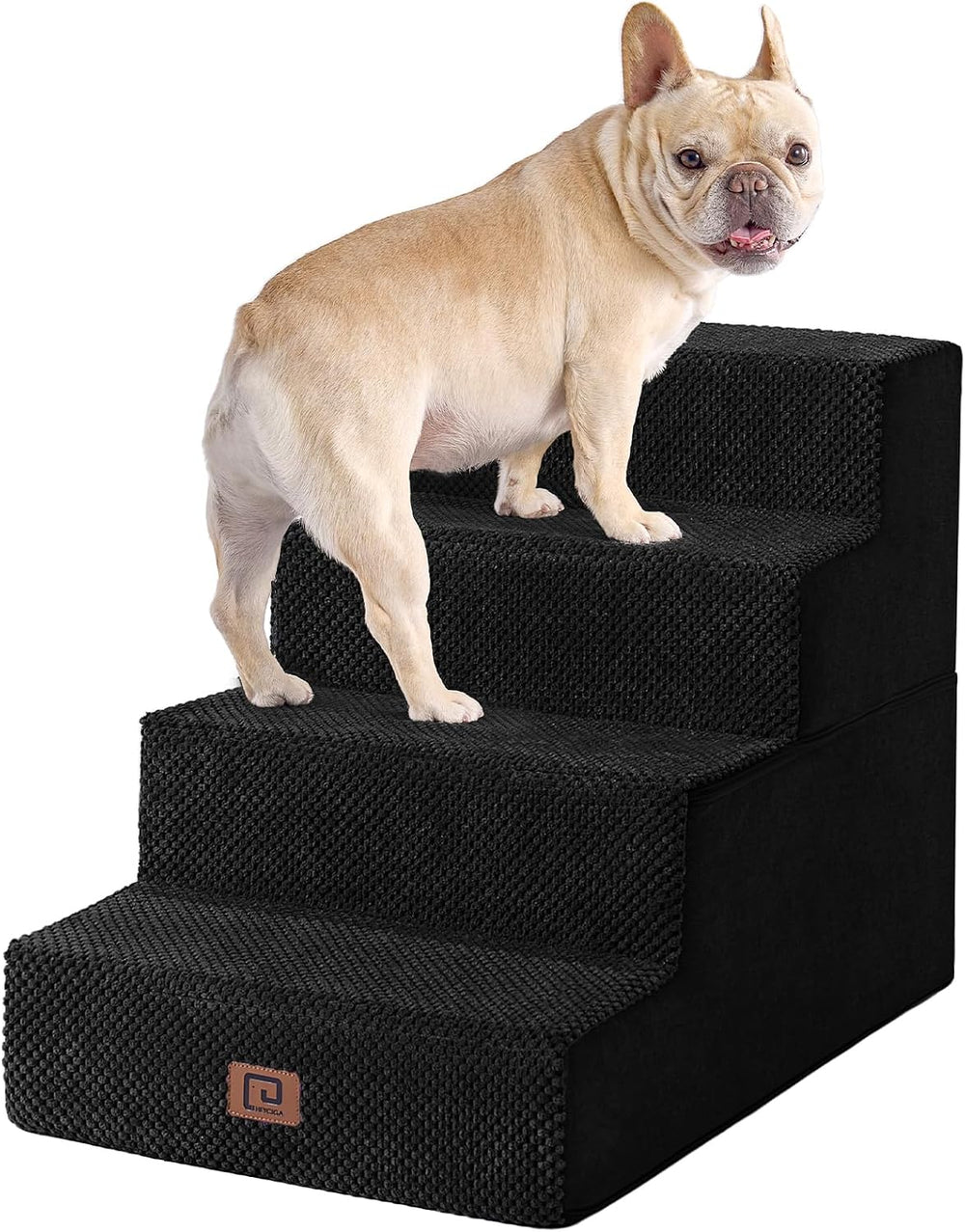 EHEYCIGA Dog Stairs for Bed 18" H, Dog 4-Steps for High Bed, Black
