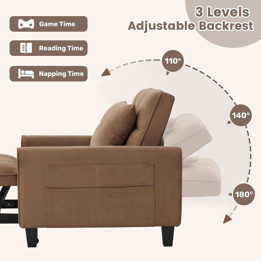 Convertible Sleeper Chair, 3 in 1 Sleeper Chair Bed Pull Out Sofa Bed Chairs,...