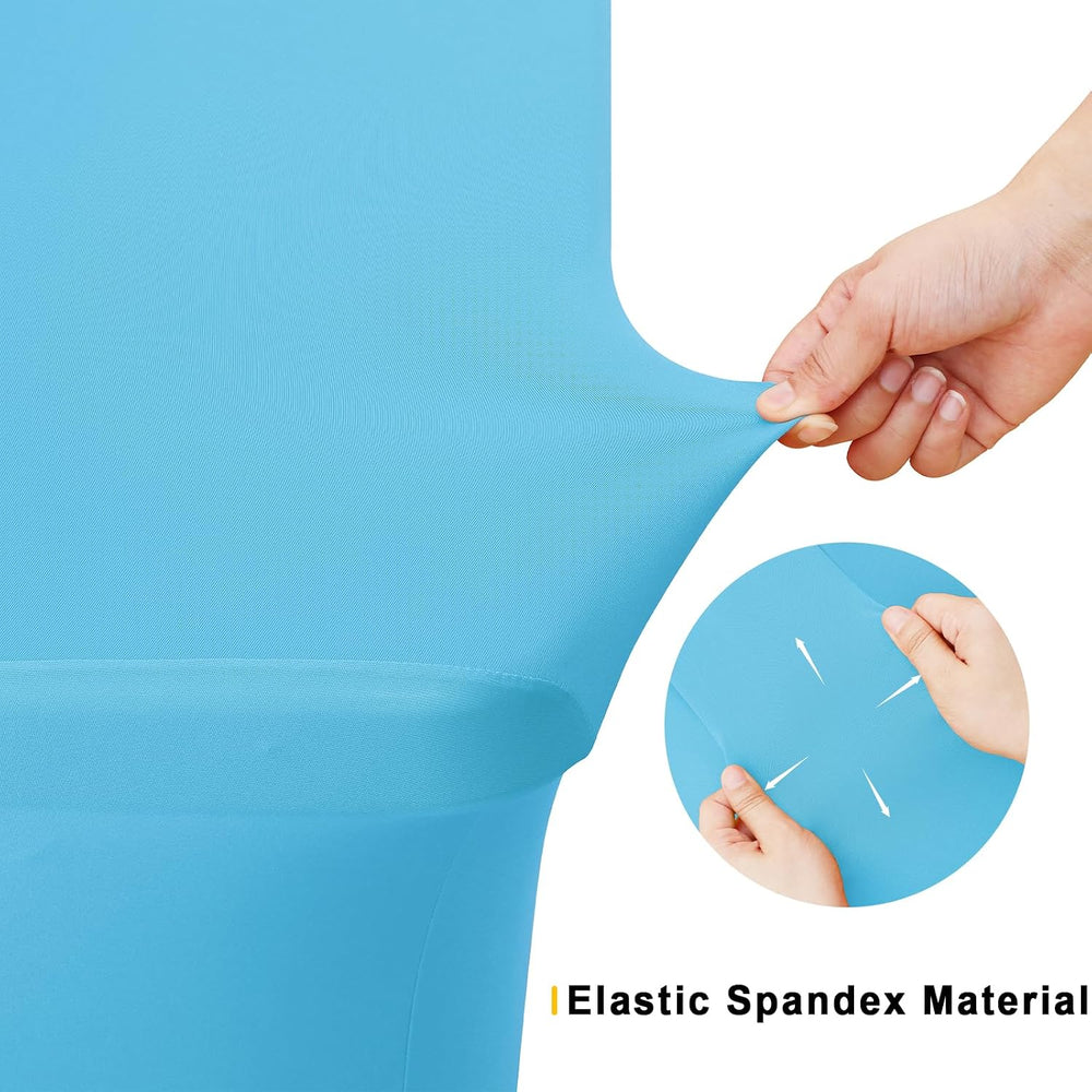 Smiry 2 Pack Spandex Table Cloth 6FT, Elastic Fitted Blue Mist Tablecloth
