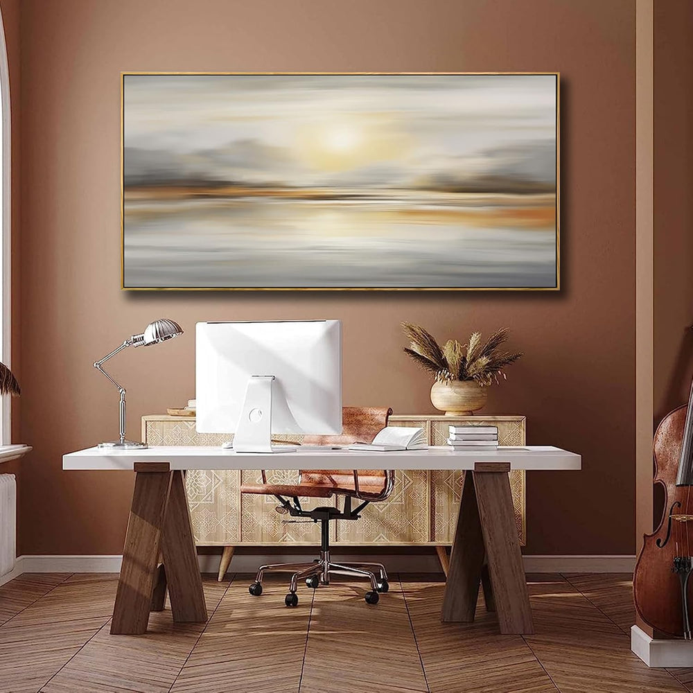 Framed Wall Art Abstract Seascape Canvas Printing Wall Decor Artwork for Livi...