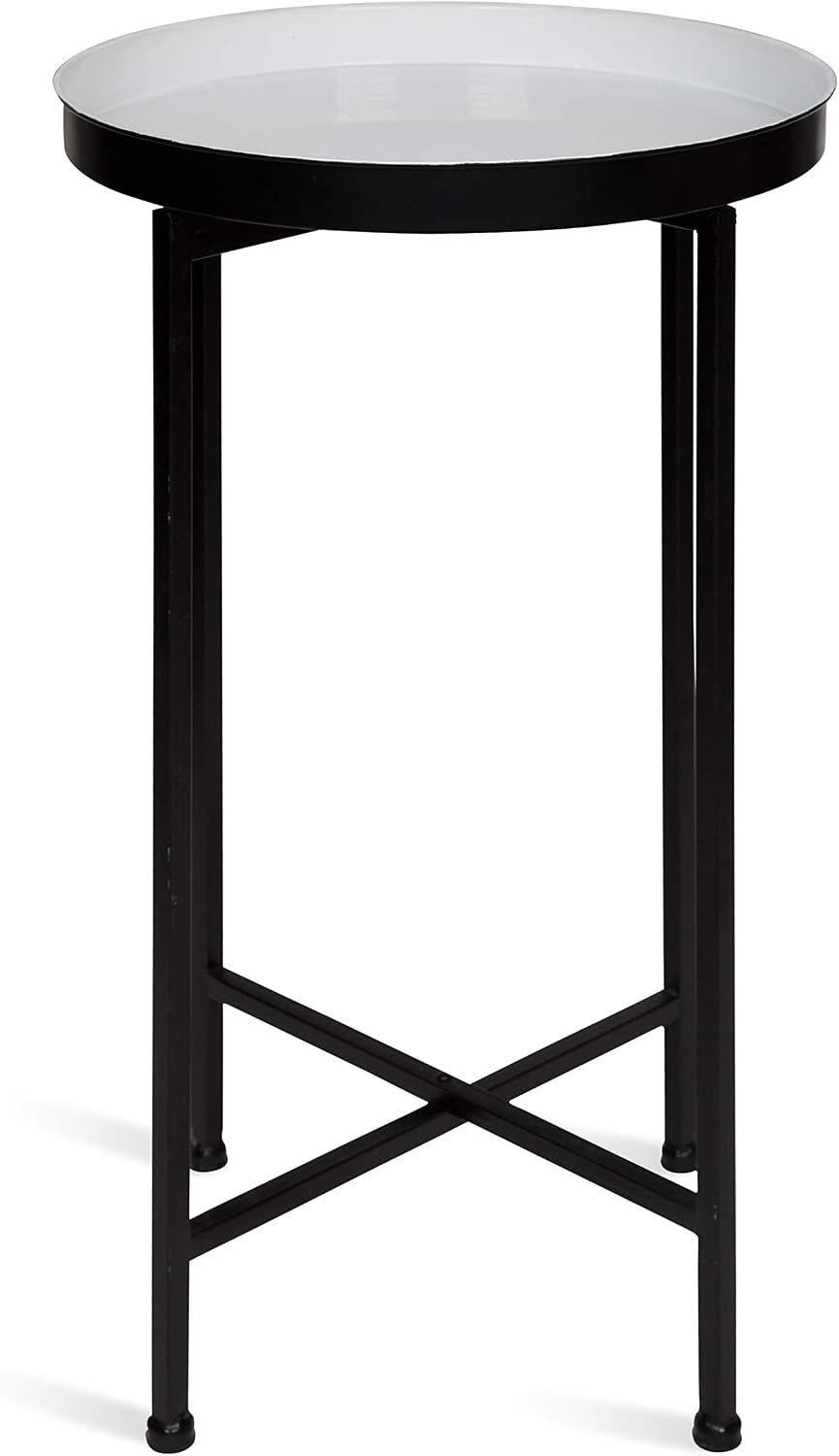 Kate and Laurel Celia Round Foldable Tray Accent Table, 14" x 14" x...