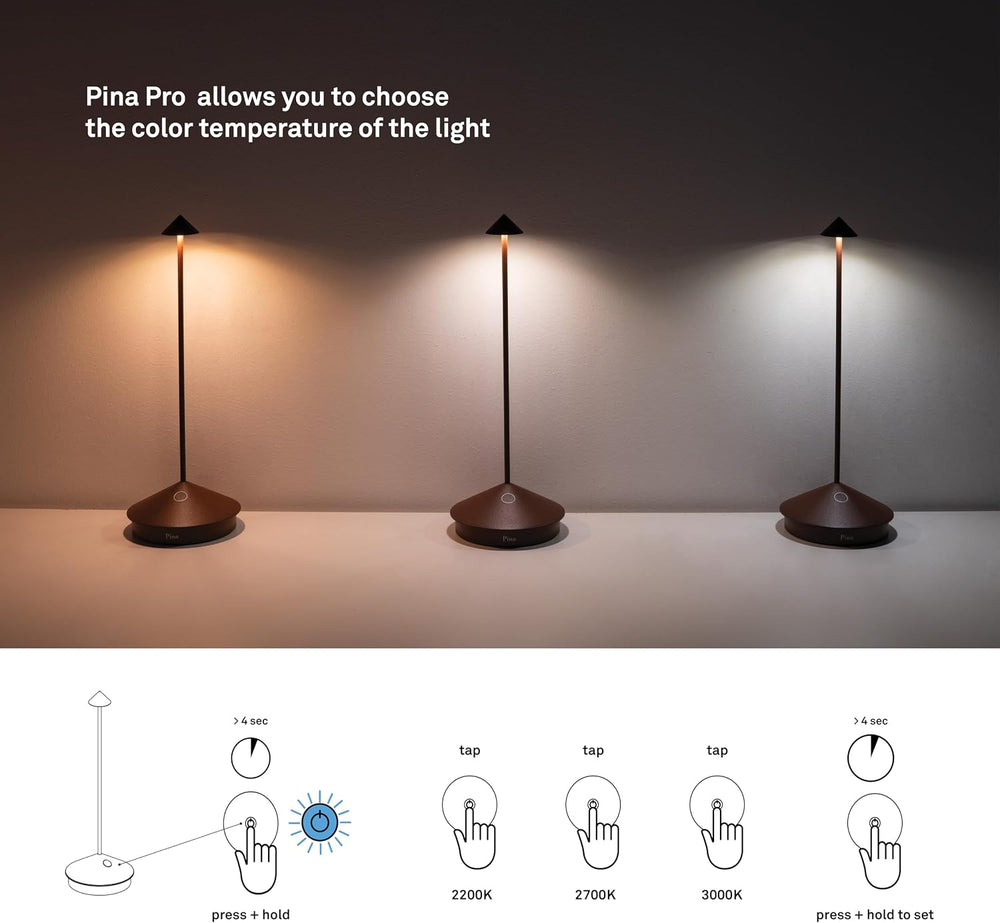 Zafferano, Pina Pro, Rechargeable Cordless Lamp, Rust