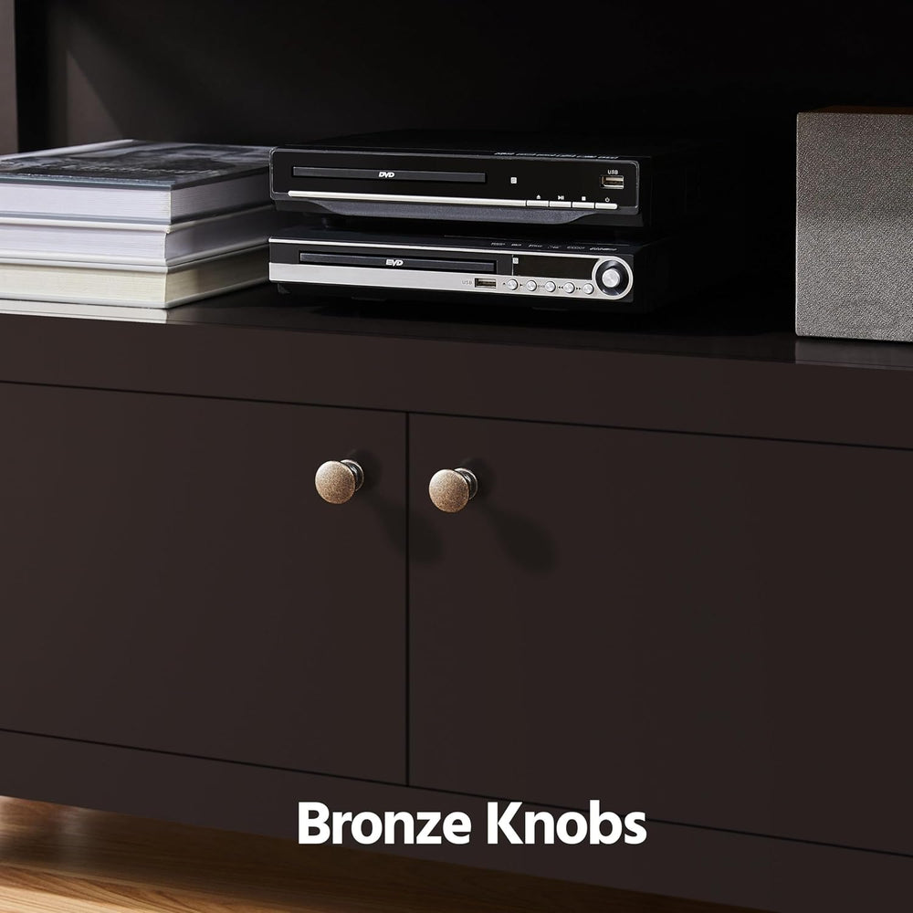 Yaheetech 42in Small TV Stand with Storage, Espresso X-Frame Media Cabinet
