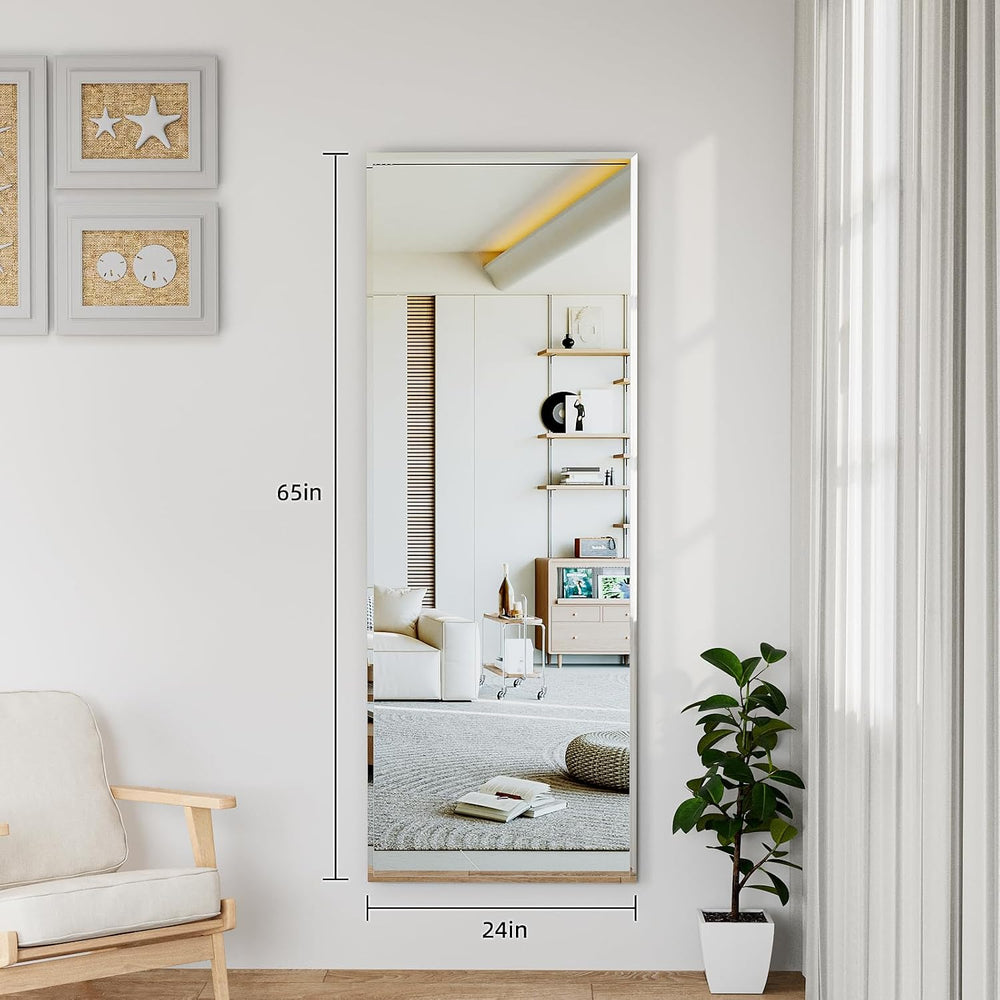 65"x24" Frameless Full Length Wall Mirrors,Rectangular Mirror Full ...