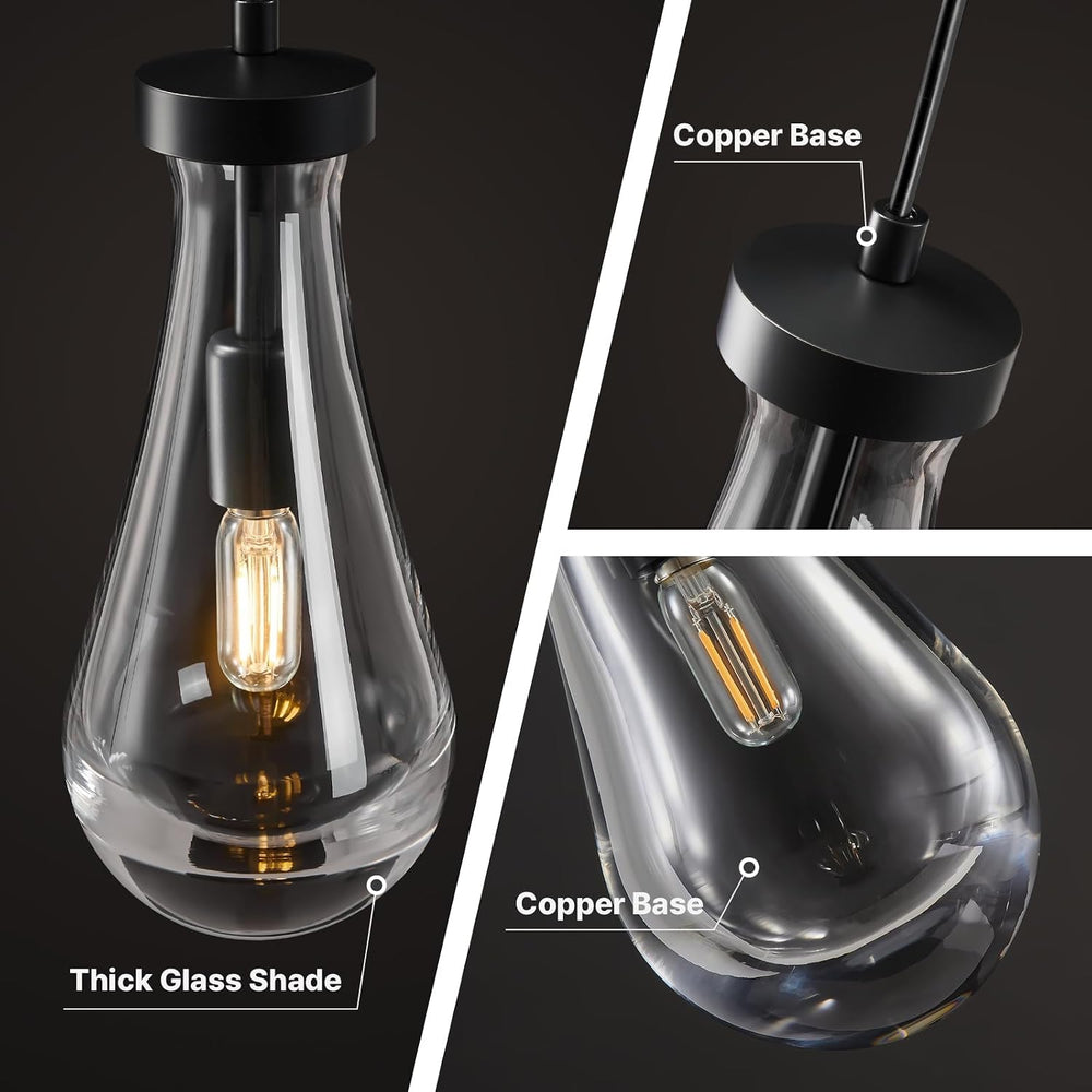 Set of 2 Raindrop Pendant Lights,Tear Drop Ceiling Pendants Light