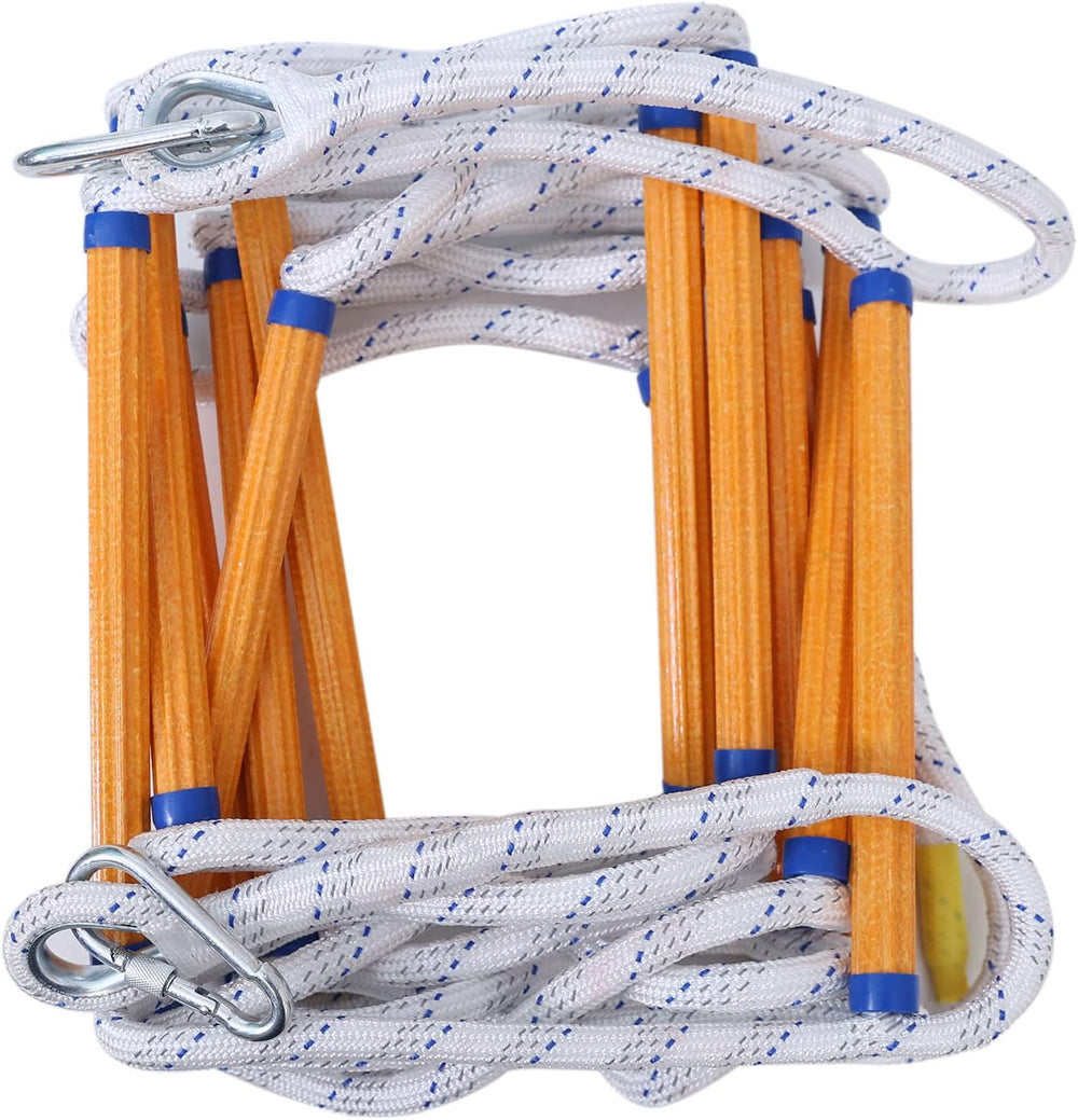 Rope Ladder,13 Feet Emergency Fire Escape Ladders Flame Resistant Safety Rope...