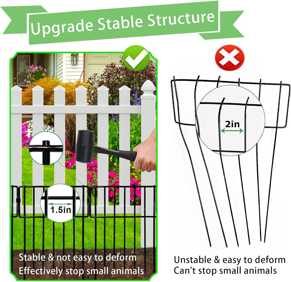Thrivinest Animal Barrier Fence, 26 Pack No Dig Fence Decorative Fences, 17in...