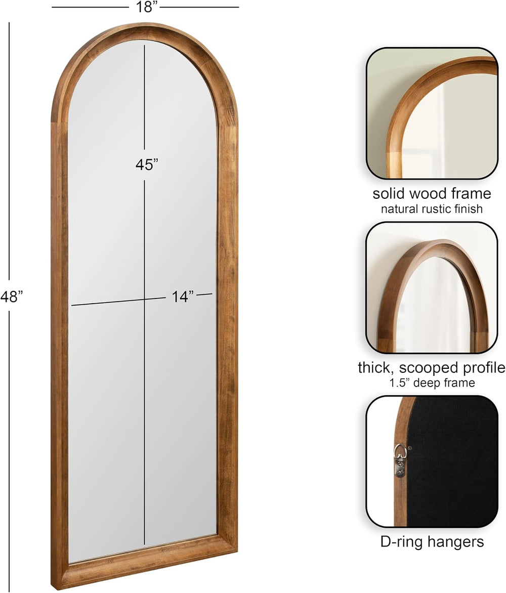 Kate and Laurel Hatherleigh 18x48 Modern Arched Full-Body Mirror for Wall