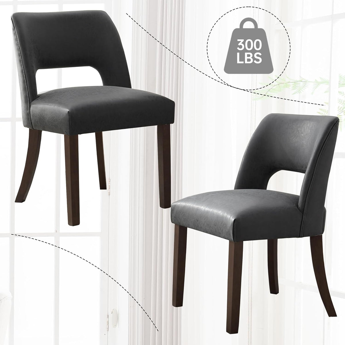 vknow modern dining chairs set of 6 with showing dimensions