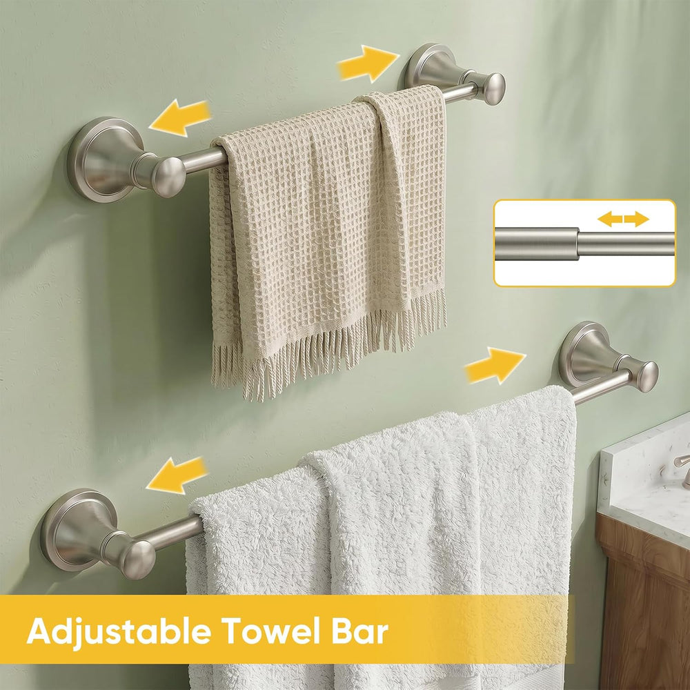 BESy Towel Racks for Bathroom Wall Mounted Bath Towel Bar Brushed Nickel