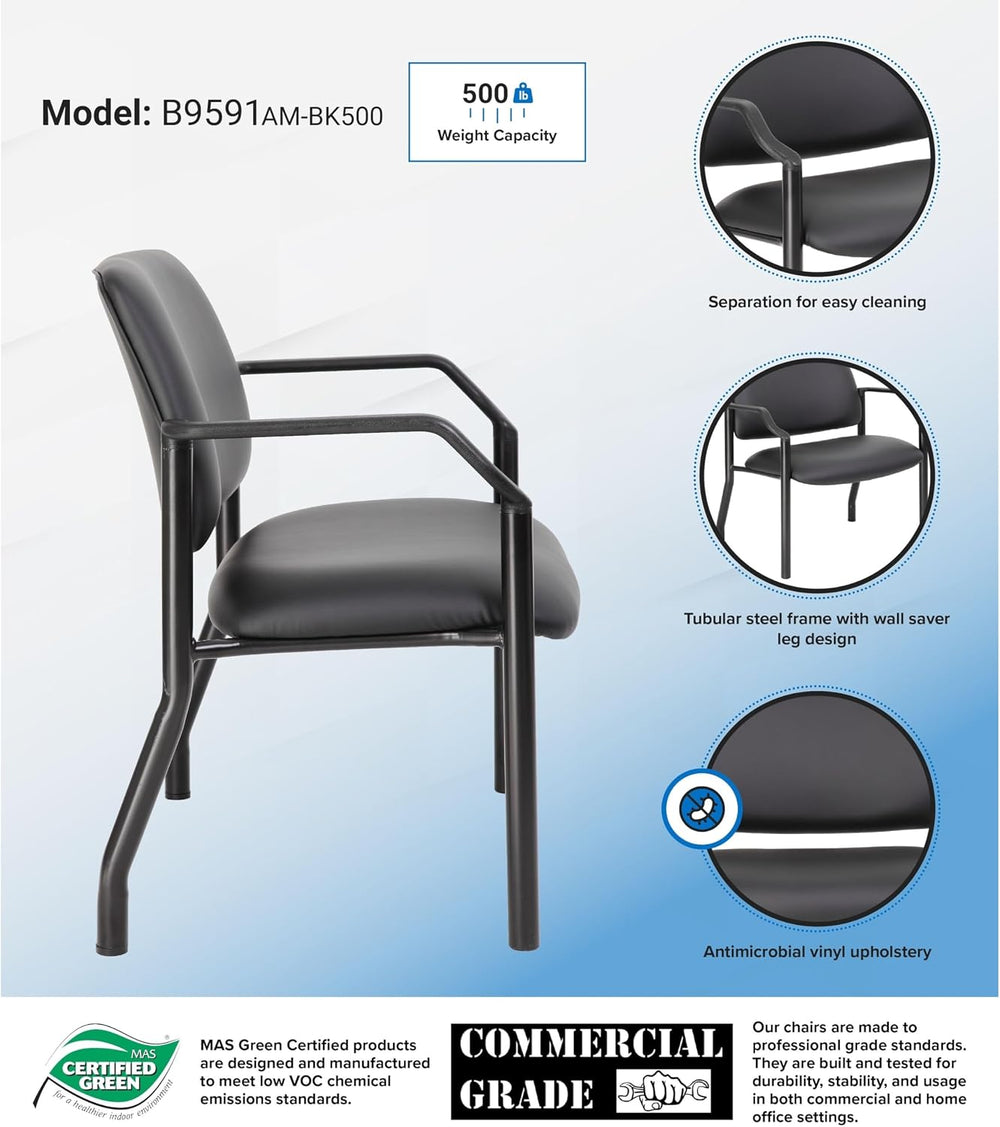 Boss Office Products Guest Chair 500 lb. Weight Capacity in Black
