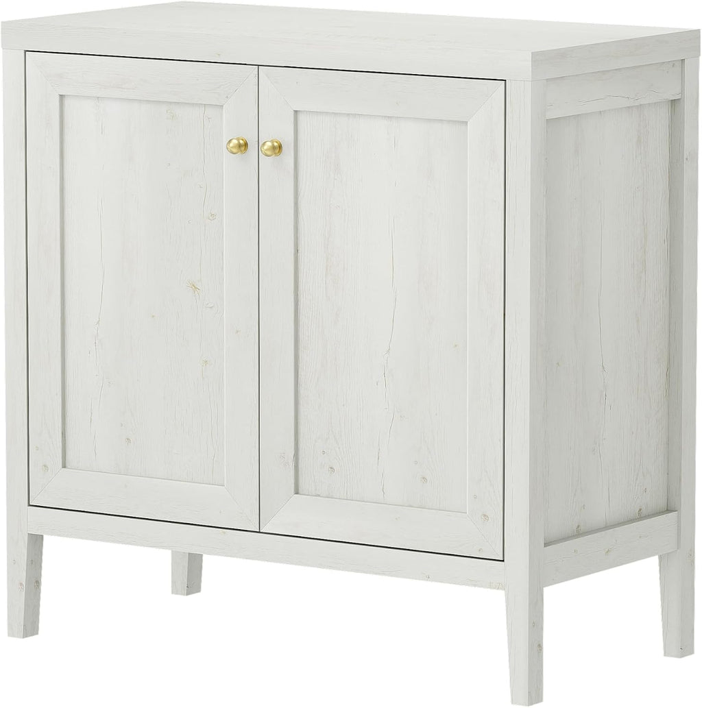EYYTHUNG Sideboard Buffet Cabinets with Adjusable Shelves, Farmhouse Storage Cabinet, Credenza, Accent Cabinet, Kitchen Coffee Bar Console Table for Living Dining Room, Antique White