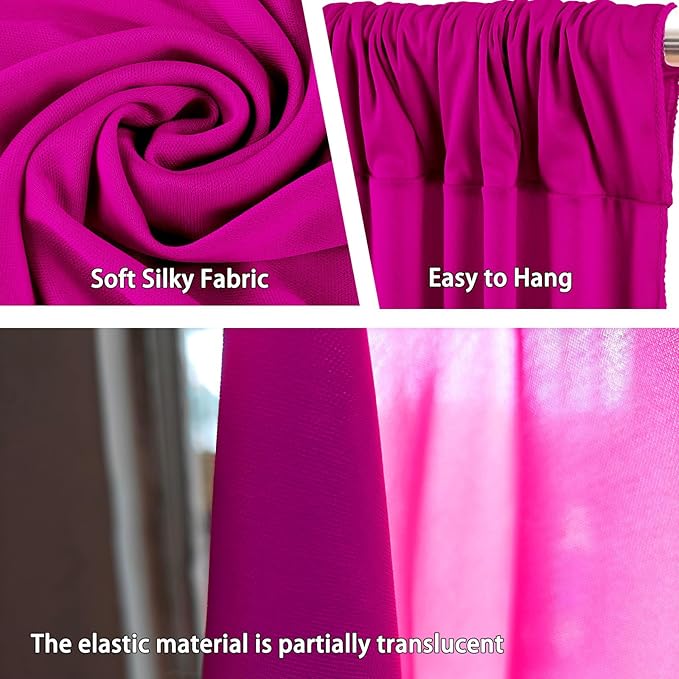 10 x 10 Feet Rose Red Backdrop Curtain for Partie, Background Curtains for Ph...