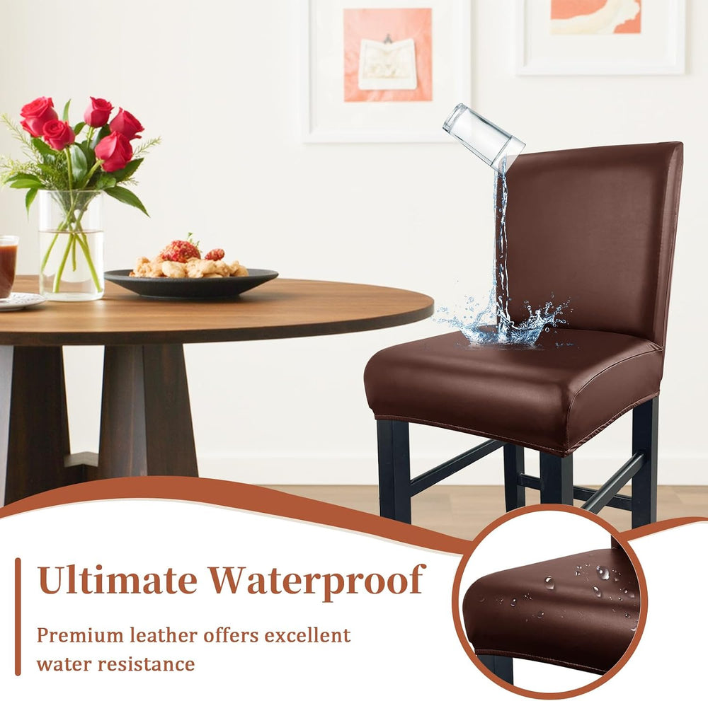 PU Leather Bar Stool Covers with Backs Waterproof Bar Stool Chair Covers