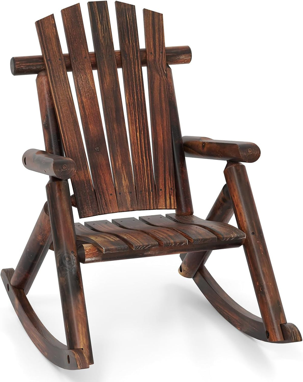 Tangkula Wood Outdoor Rocking Chair, Solid Fir & Pine Wood, 1-Person (1)