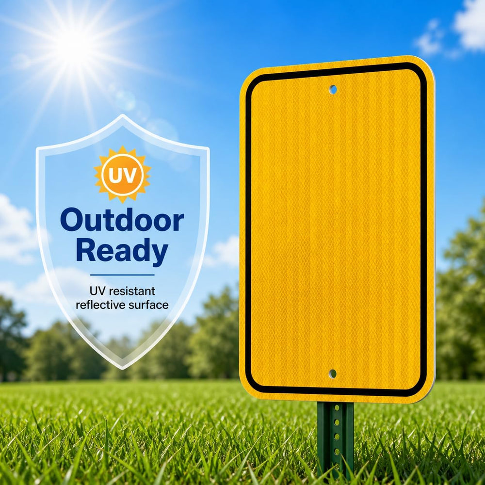 Blank Yellow Aluminum Sign, 18"x12", Engineer Grade Reflective 3-Pack