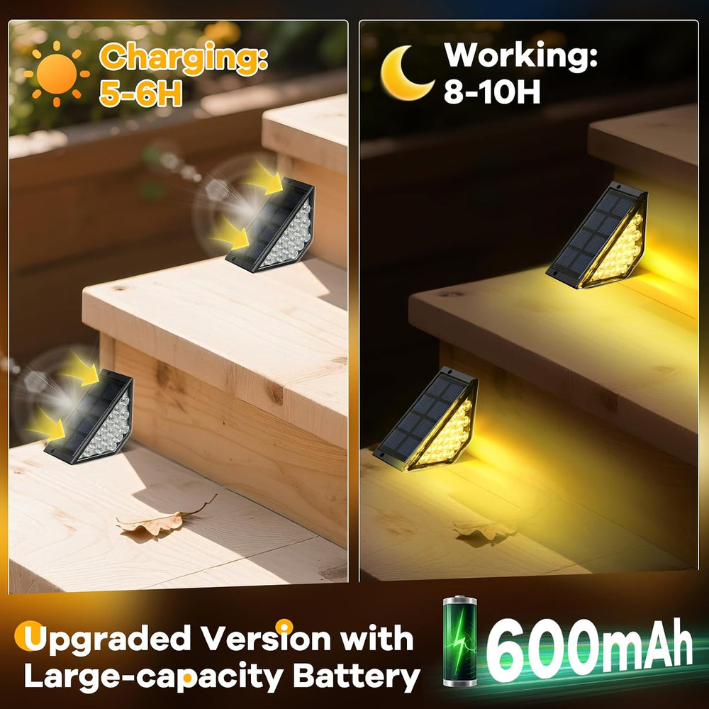 BKBB PPBB Solar Step Lights for Outside, Solar Stair Lights Outdoor Waterproo...
