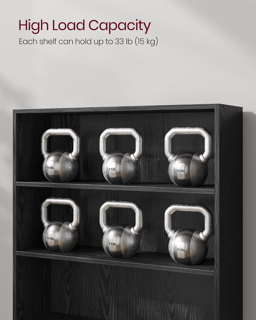 VASAGLE 3-Tier Bookshelf, Storage Organizer, 31.5 x 9.5 x 32 Inches