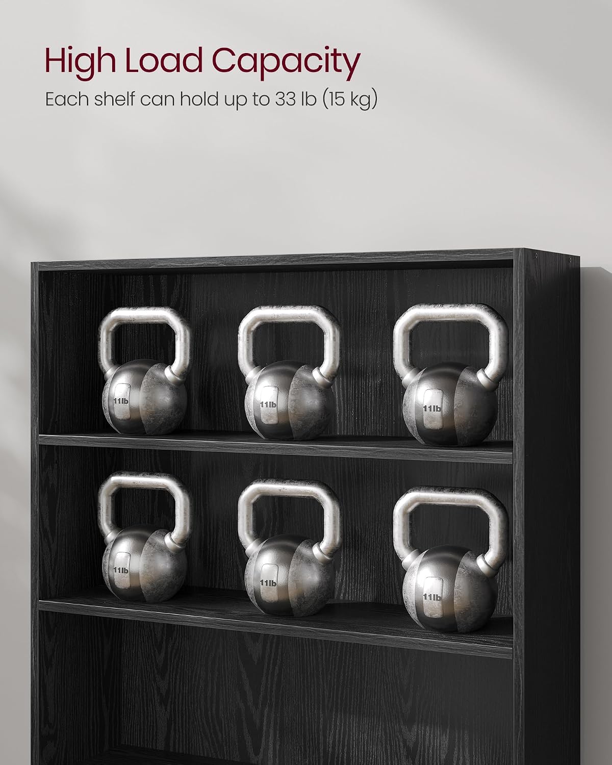 VASAGLE 3-Tier Bookshelf, Storage Organizer, 31.5 x 9.5 x 32 Inches