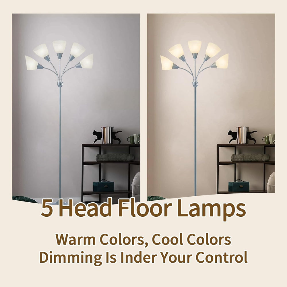 HonoDing Medusa Floor Lamps Standing Lamps 5 Heads Adjustable Reading Light L...
