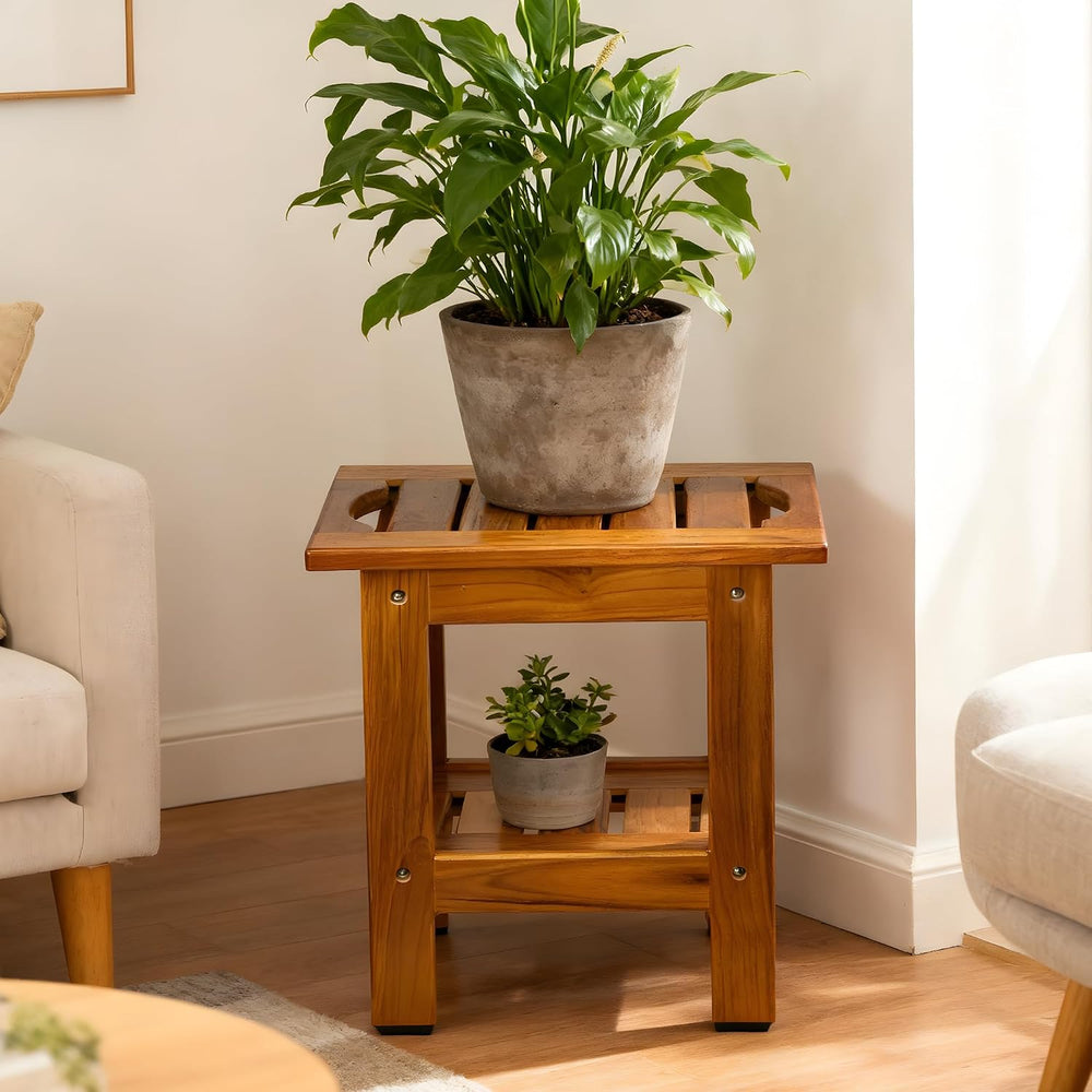 VaeFae Teak Shower Bench, Small Bench