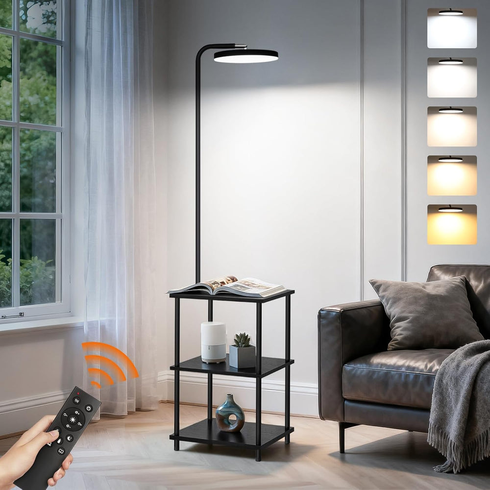 LED Floor Lamp with Table, 25W/3000LM Super Bright Floor Lamp with Remote