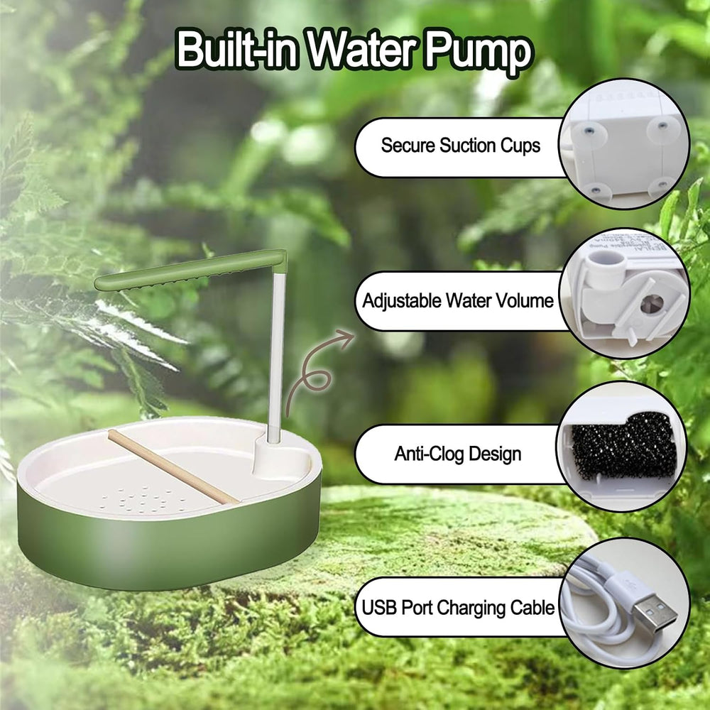 Parrot Shower, Automatic Parakeet Bird Bath with Pump, Large Bird Shower Foun...