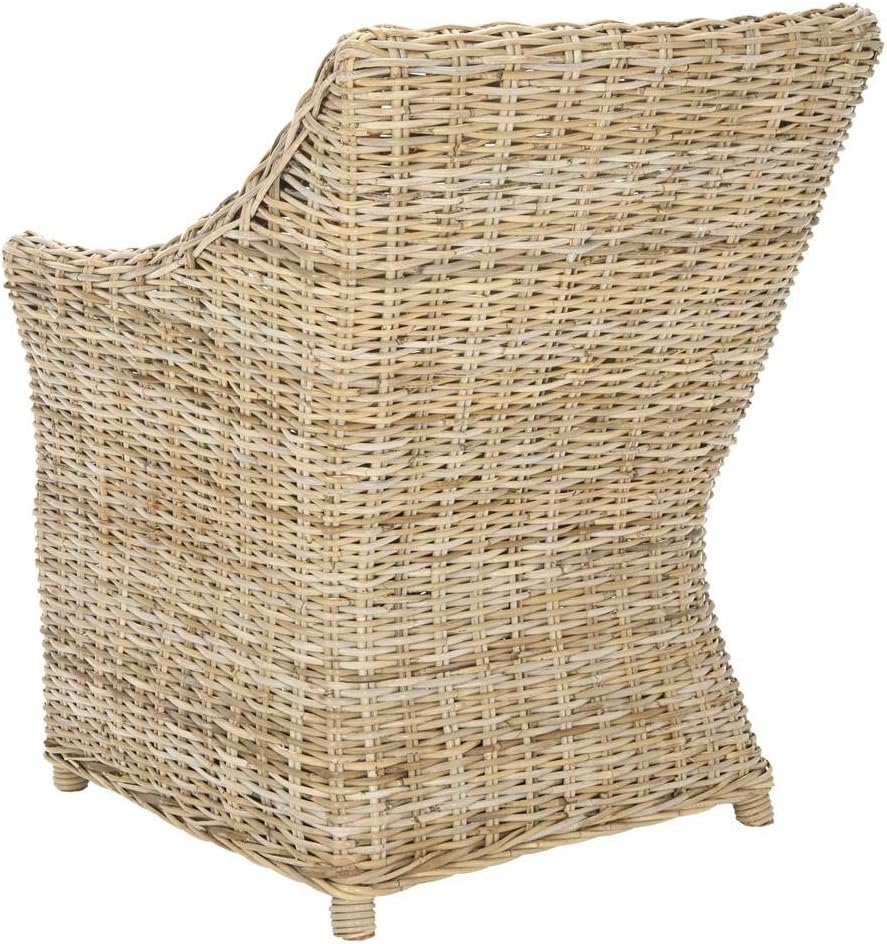 Safavieh Home Collection Ventura Brown and White Washed Arm Chair