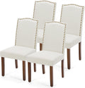DUMOS Dining Chairs Set of 4, Upholstered Accent Chair, Beige