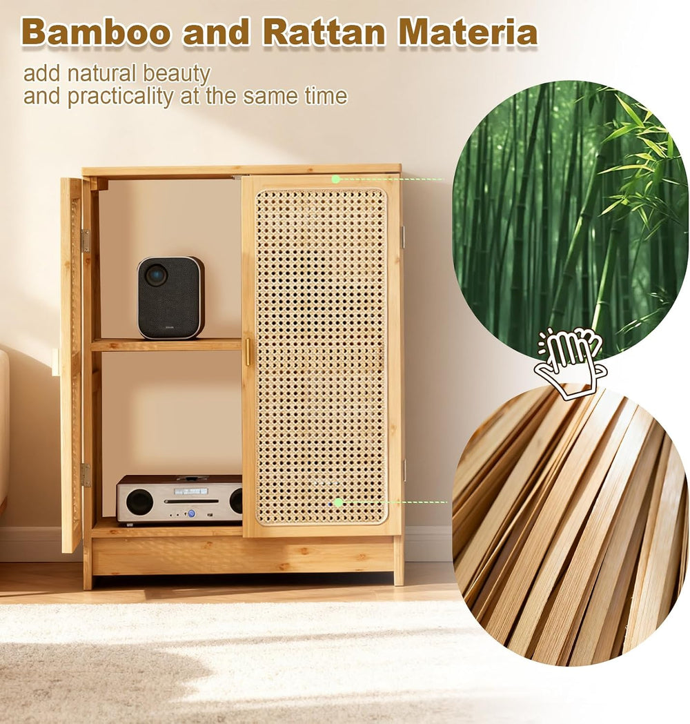 Jueraori WiFi Router Storage Cabinet with Adjustable Shelves, No Back Panel