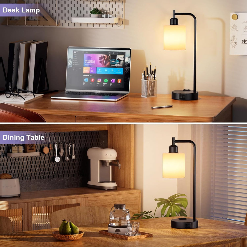 Industrial Touch Bedside Lamps for Bedrooms Set of 2 - 3-Way Dimmable Nightst...