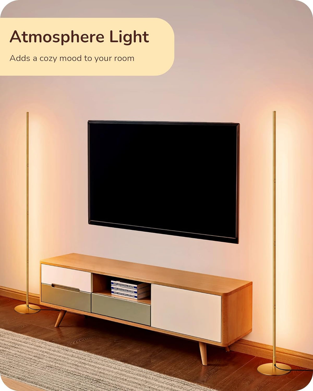 EDISHINE 59.84" Floor Lamps for Living Room, 3000K & Stepless Dimmab...