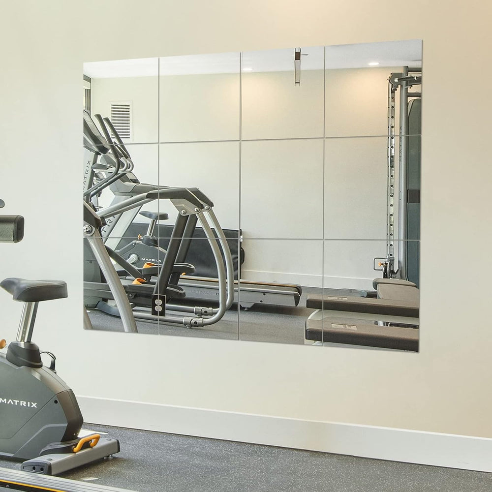 Home Gym Mirror Tiles, 12" x 12" x 12PCS Wall Mirror Tiles Frameles...