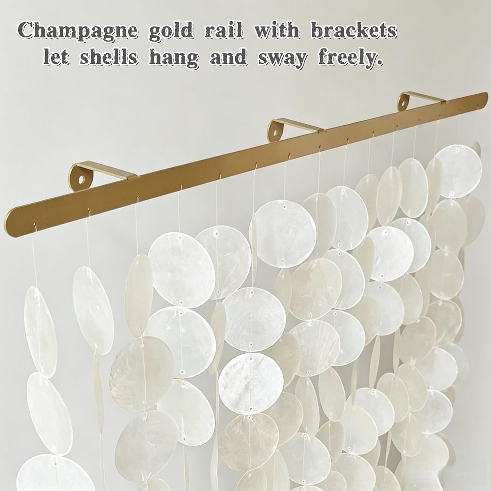 DHHOUSE 24x28 Inch Large Capiz Shell Wall Hanging, Handmade Sea Shell Wall Ar...