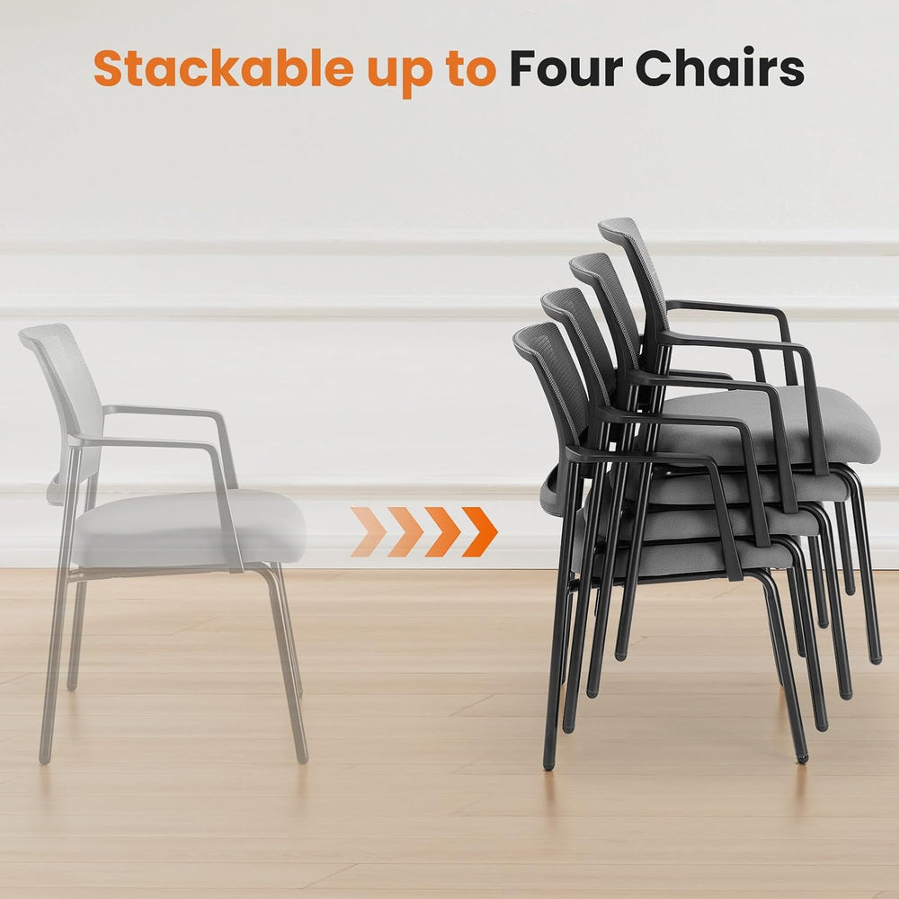 Sweetcrispy Waiting Room Chairs 2 Pack, Mesh Office Guest Chairs