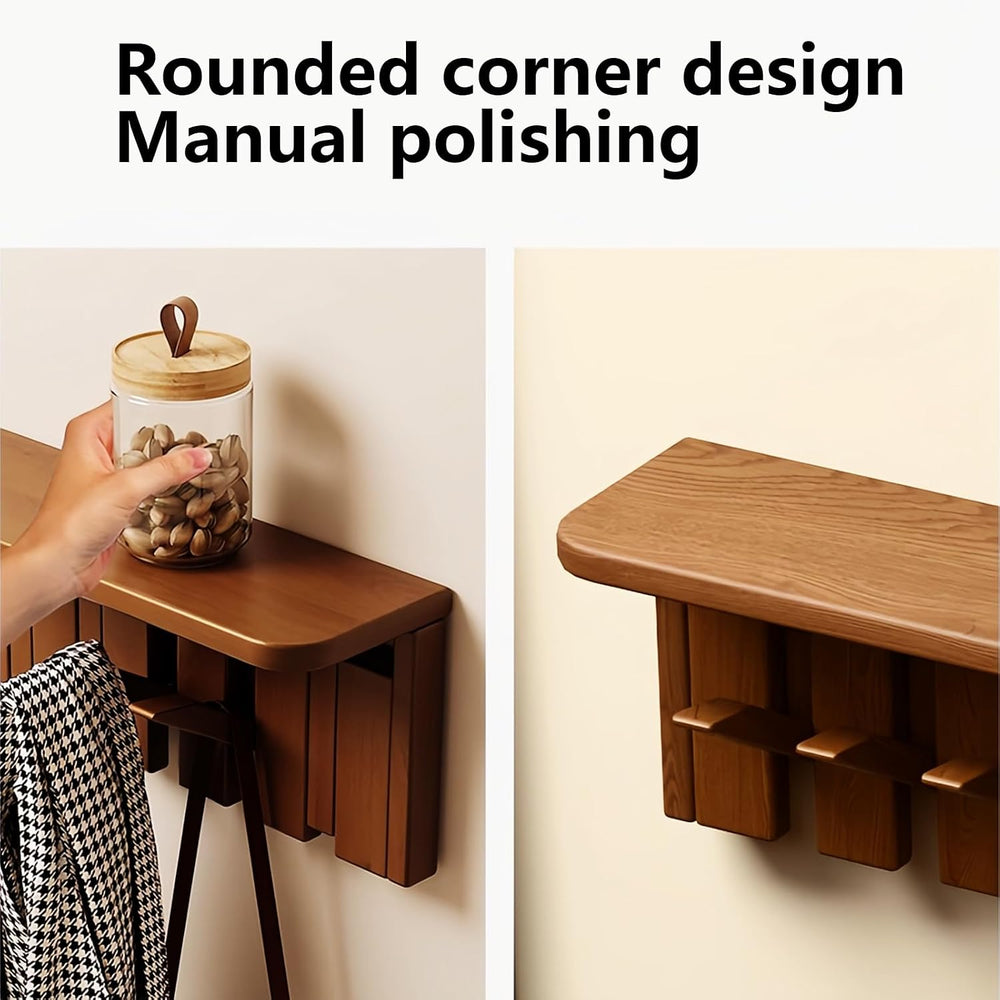 Paint Wood Wall Mounted Coat RackHooks Piano Key Hangers Natural Solid Wood H...
