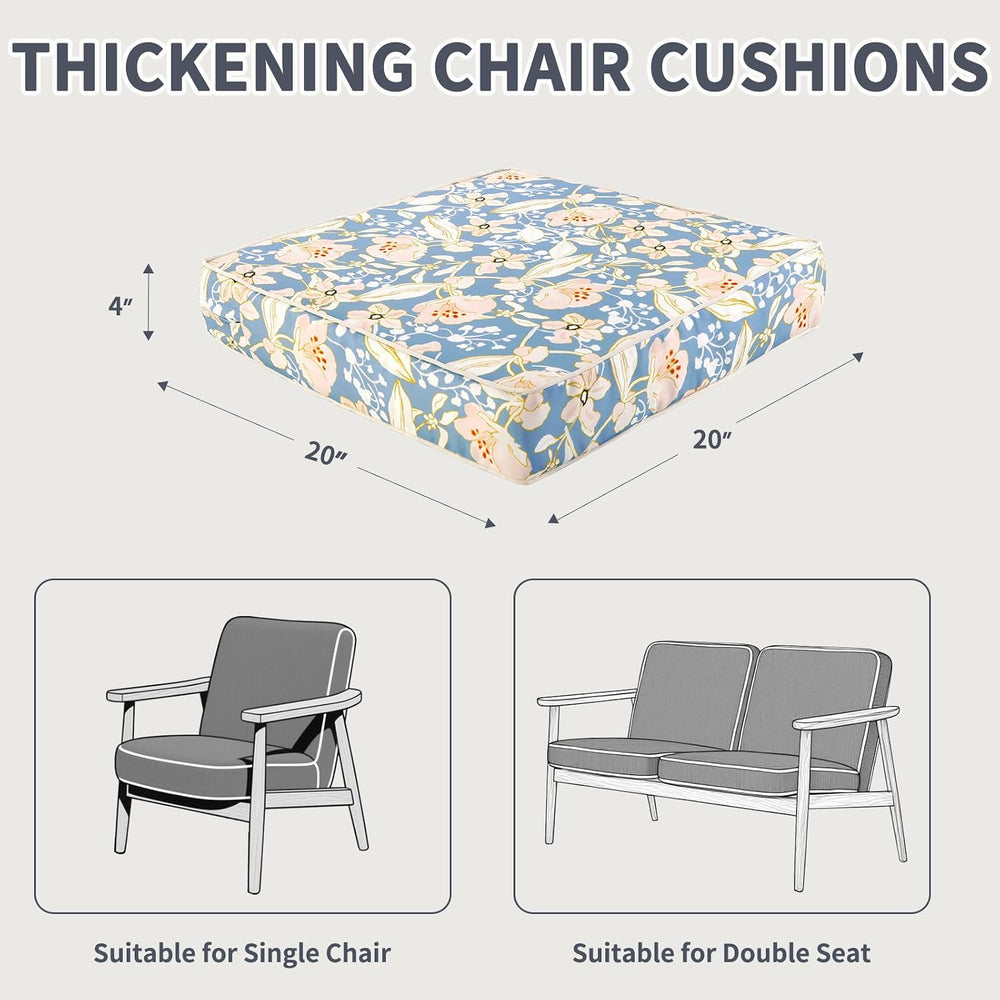 2 Pack Outdoor Chair Cushions 20" X 20" X 4", Waterproof Patio...