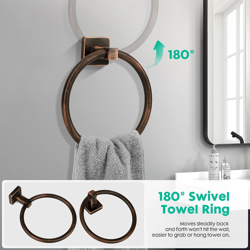 5 Piece Bathroom Hardware Accessories Set Oil Rubbed Bronze,24 Inch Towel Bar...